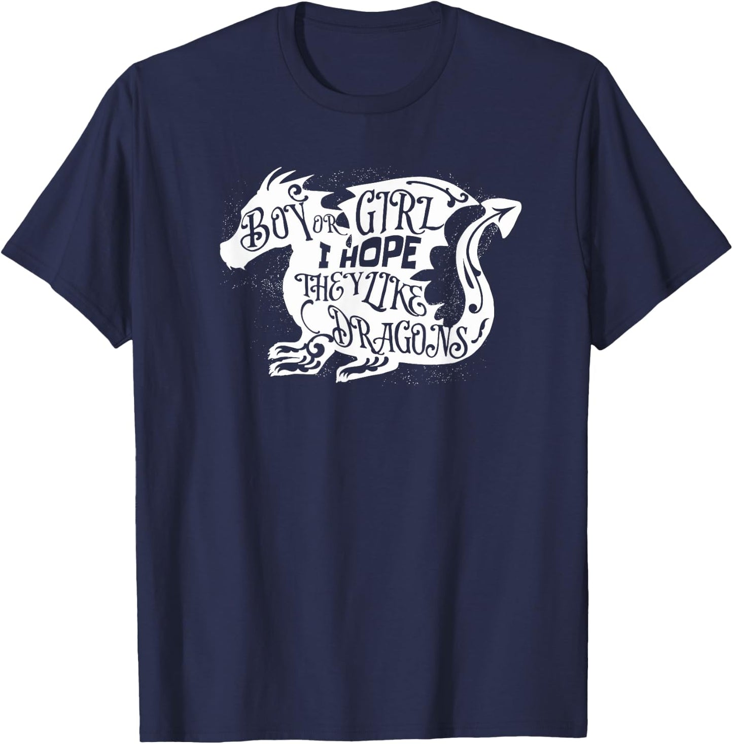 Gender Reveal Dragon Theme Party Boy or Girl T-Shirt - T-Shirt | Navy