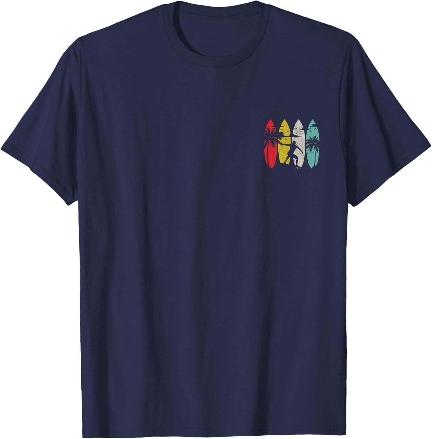 Surfer Surfboard Vintage Surfing Beach Summer Surf T-Shirt - T-Shirt | Navy