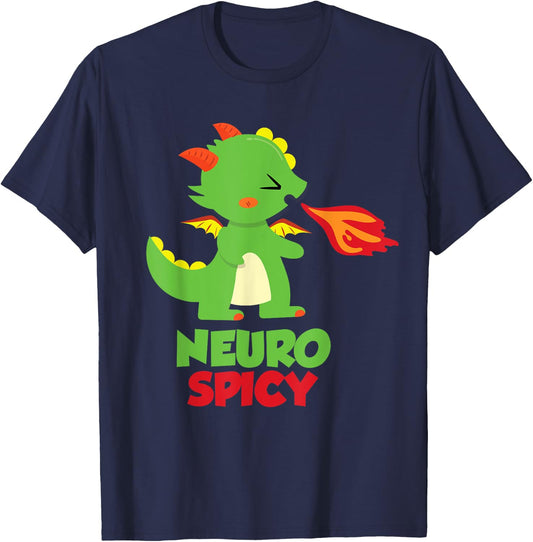 Neurospicy Dragon T-Shirt - T-Shirt | Navy