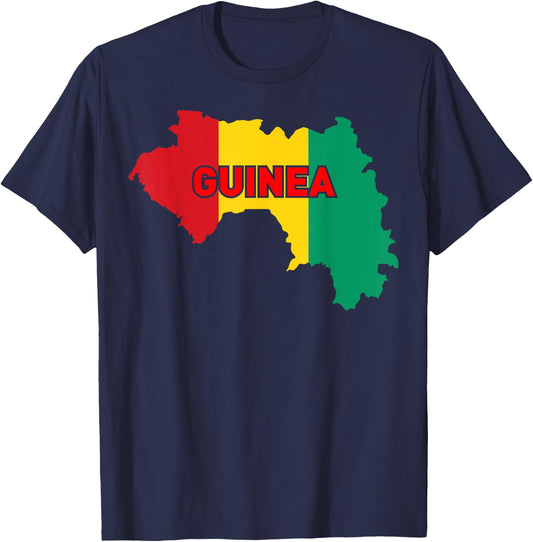 Proud Family and Patriotic Flag of Country Guinea T-Shirt - T-Shirt | Navy