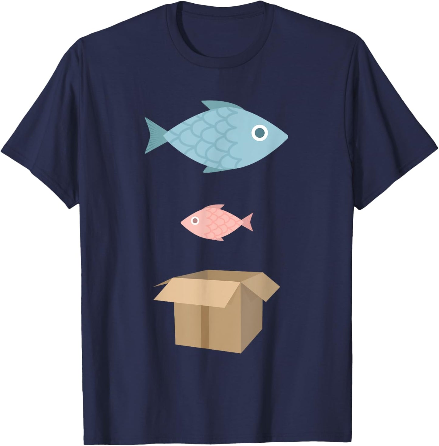 Big fish, little fish, cardboard box T-Shirt - T-Shirt | Navy