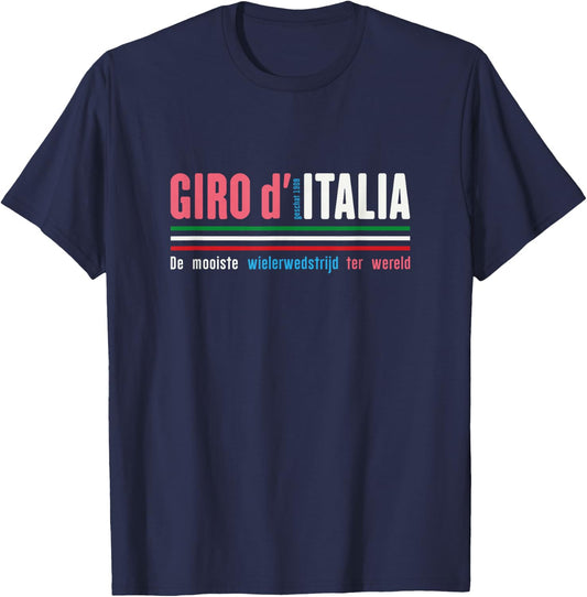 Giro D Italia The World's Most Beautiful Bike Race T-Shirt - T-Shirt | Navy