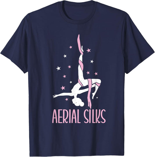 Aerialist Vertical Acrobatics Yoga Circus Artist Aerial Silks T-Shirt - T-Shirt | Navy