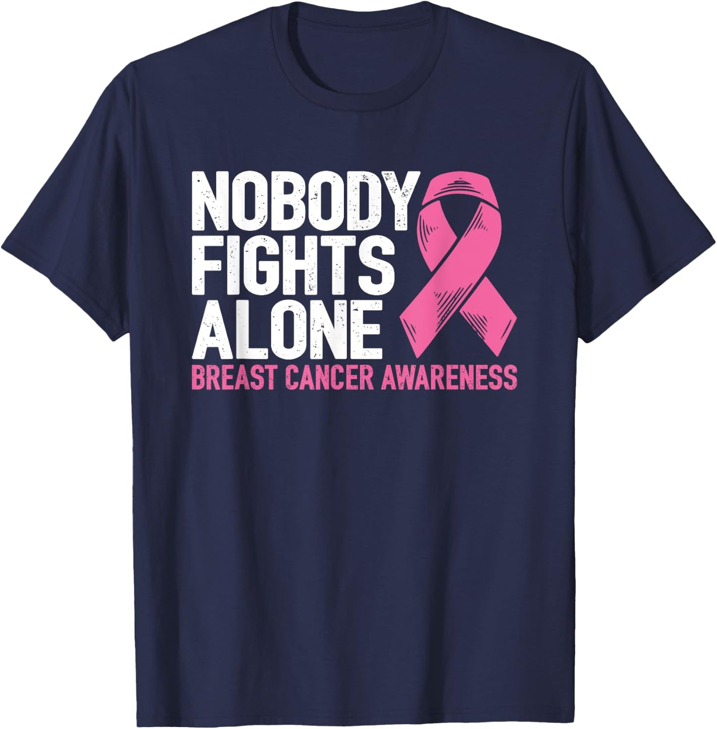 Breast Cancer Support Family Fight Breast Cancer Awareness T-Shirt - T-Shirt | Navy