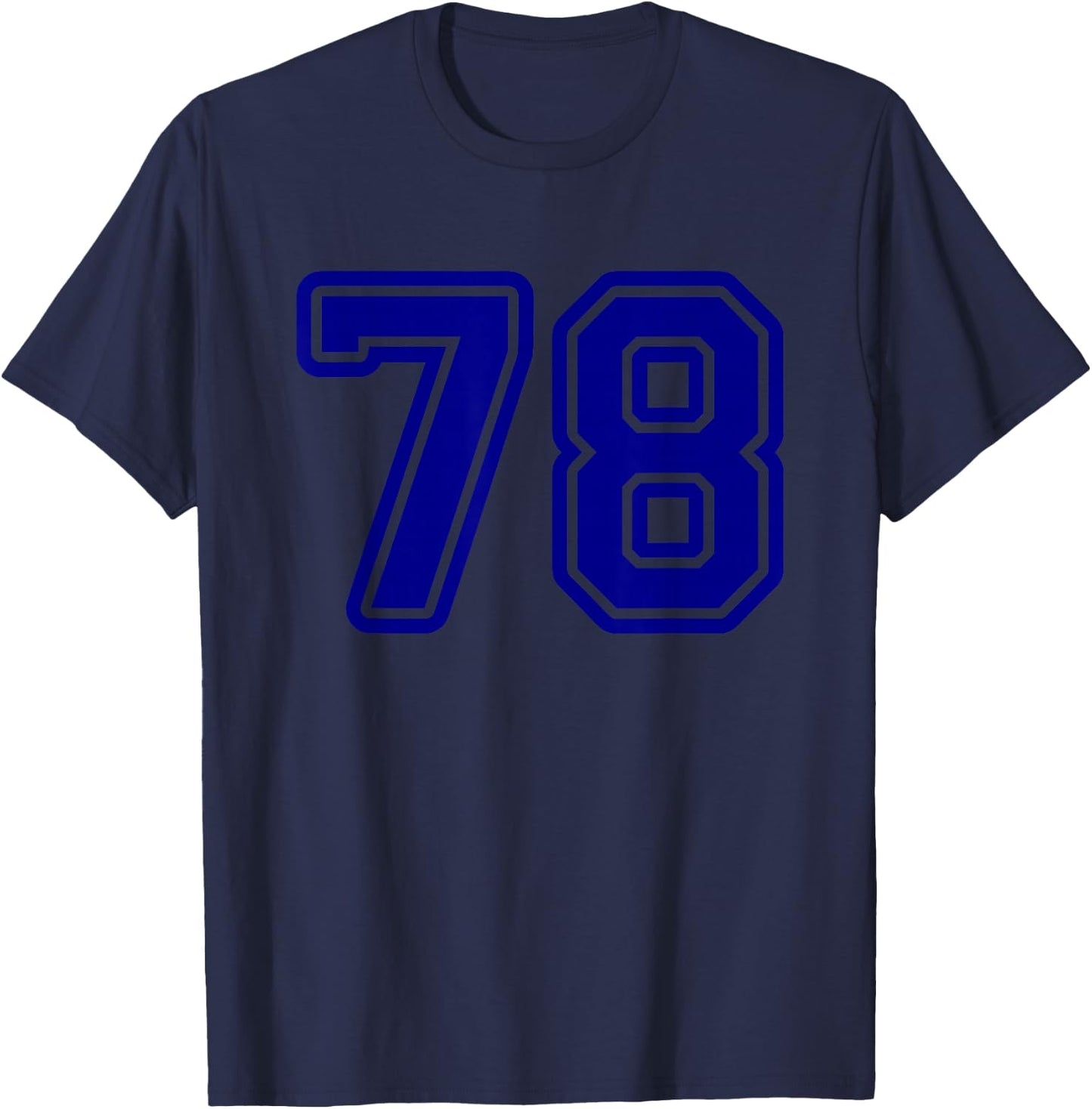 Number #78 Blue Sport Varsity Number 78 T-Shirt - T-Shirt | Navy