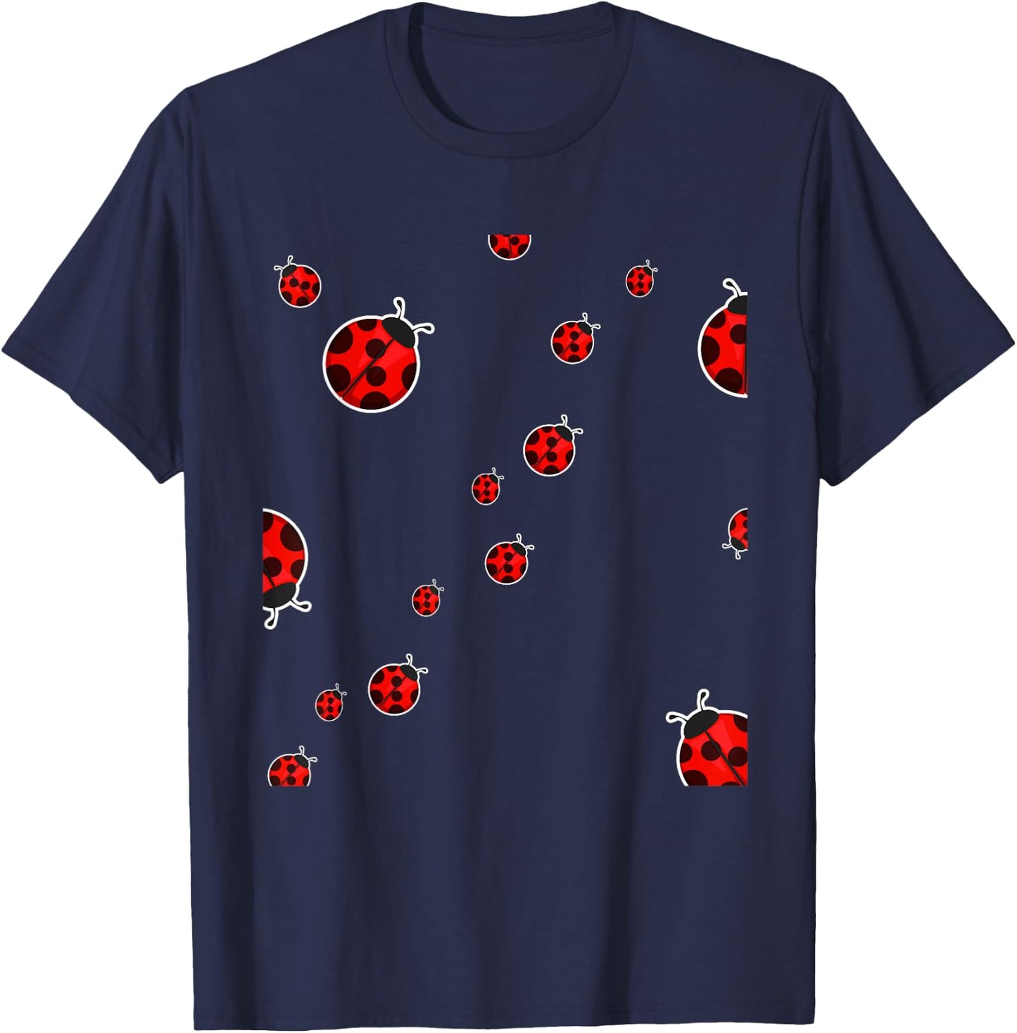 Cute Ladybugs Everywhere Bugs Lover Biologist Insects T-Shirt - T-Shirt | Navy