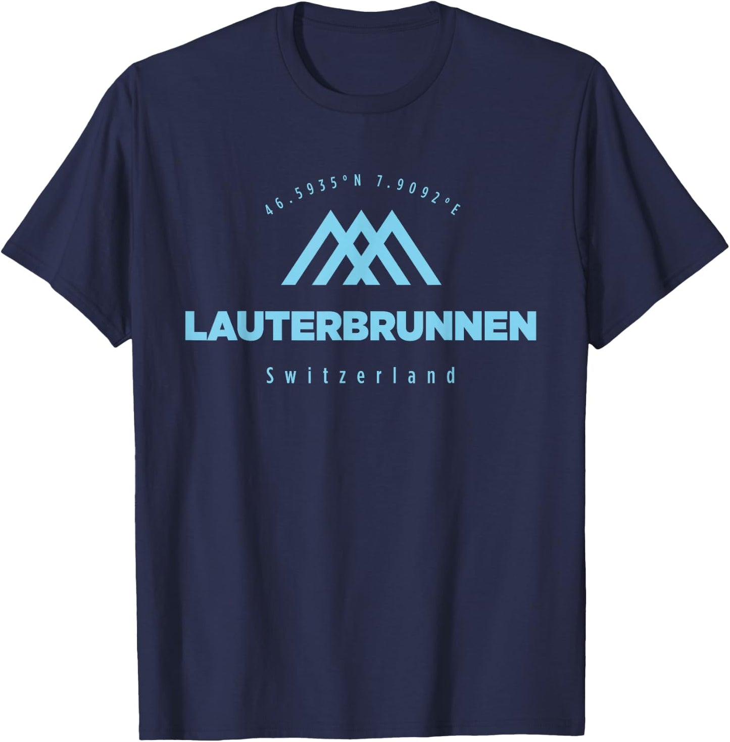 Lauterbrunnen Mountain Holiday Skiing Switzerland T-Shirt - T-Shirt | Navy