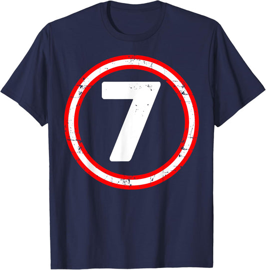 7th Birthday of Boy or Girl, 7 Years Old, Seven T-Shirt - T-Shirt | Navy