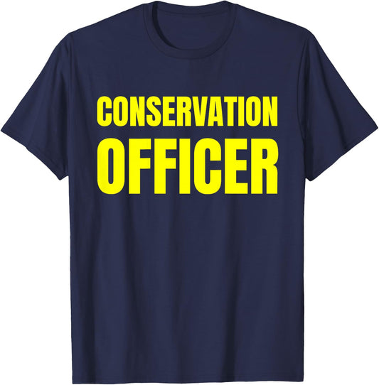 Conservation Officer Uniform YELLOW BACK PRINT On Duty CO T-Shirt - T-Shirt | Navy