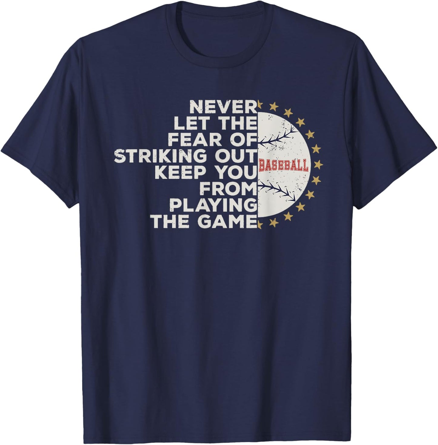 Baseball Distress sayings vintage funny baseball player fan T-Shirt - T-Shirt | Navy