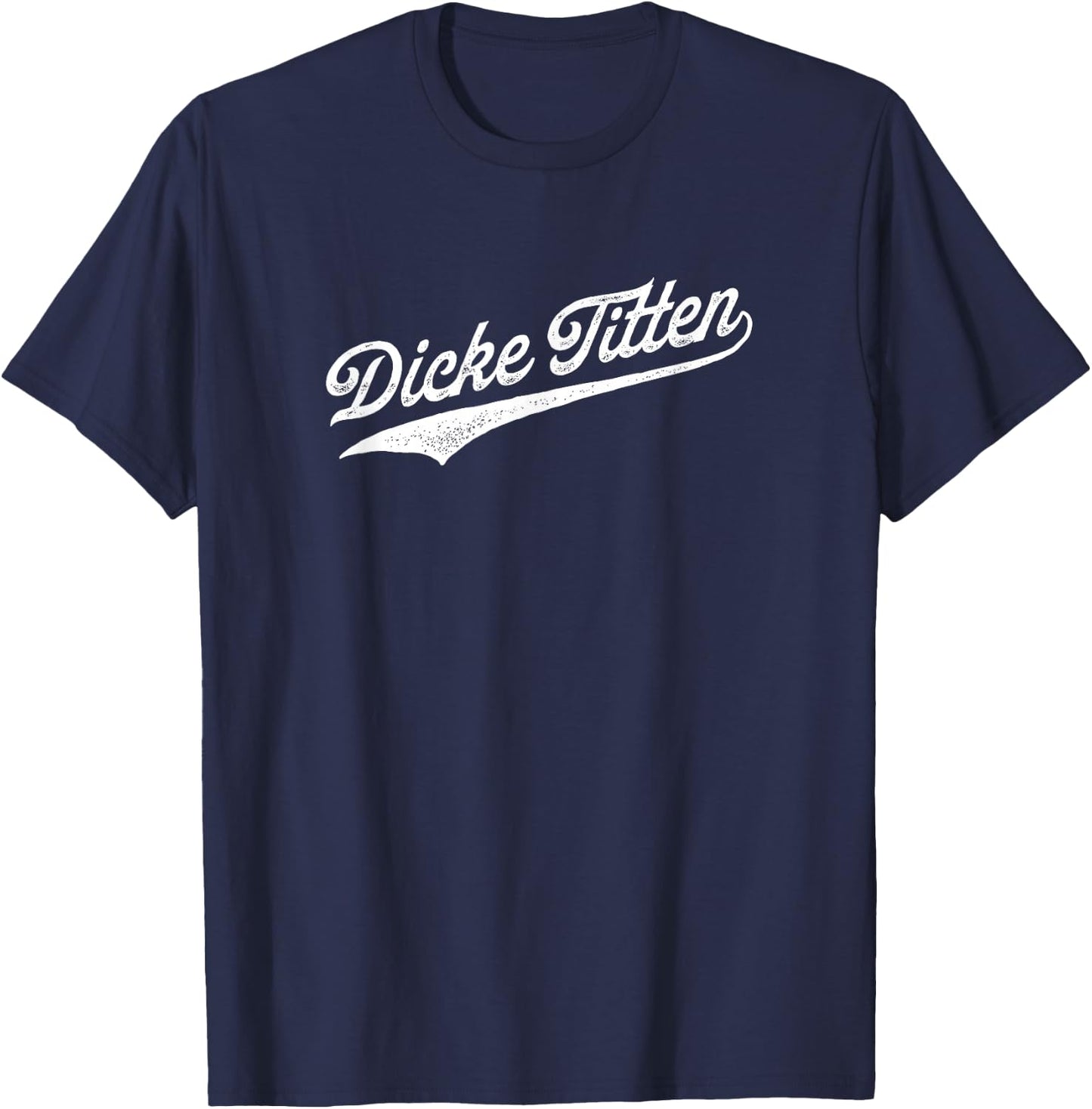 Malle Bulle Party Dickie Titen Black Modern Classic Letter Print Short Sleeve Adults Casual Golf T-Shirt - T-Shirt | Navy