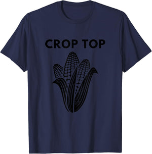 Crop Top Funny Vegetable Farming Vegetarian Farmer T-Shirt - T-Shirt | Navy