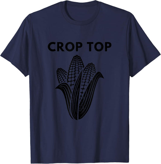 Crop Top Funny Vegetable Farming Vegetarian Farmer T-Shirt - T-Shirt | Navy