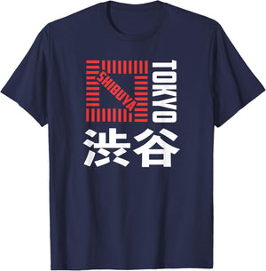 Shibuya Tokyo Japan Souvenir Japanese Kanji Shibuya Crossing T-Shirt - T-Shirt | Navy