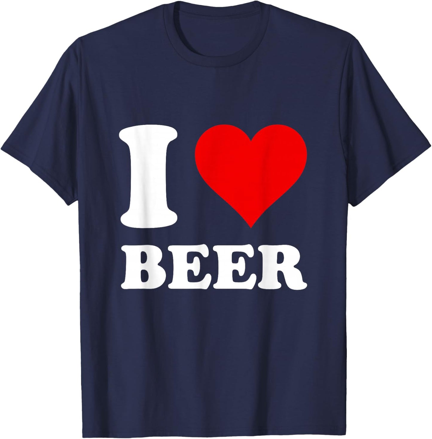 Red Heart I Love Beer T-Shirt - T-Shirt | Navy
