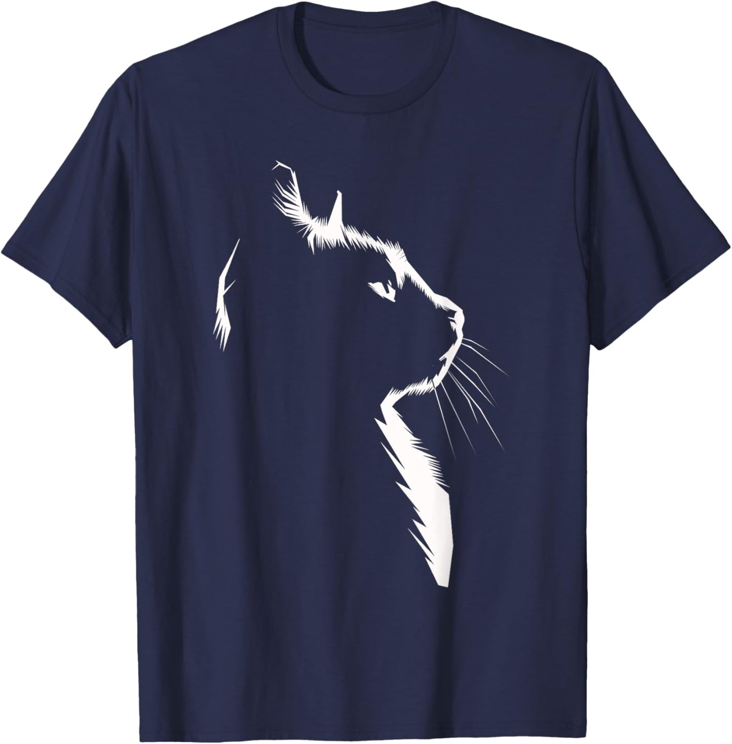 Cat Apparel Women With Cat Illustration Pet Owners T-Shirt - T-Shirt | Navy