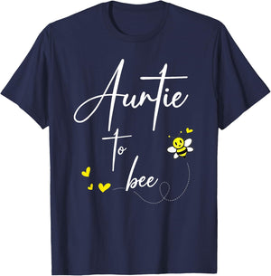 Auntie To Bee Funny Matching Family T-Shirt - T-Shirt | Navy