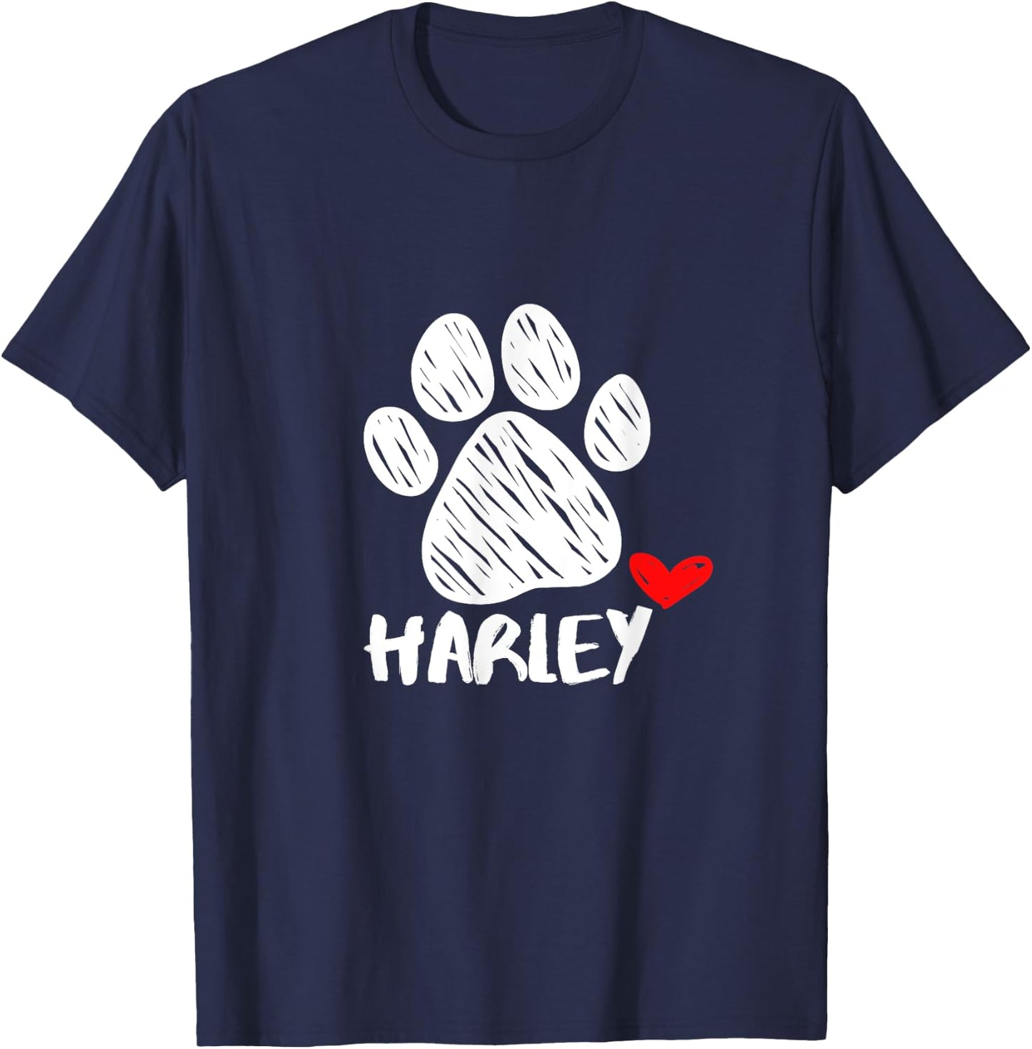Harley Puppy Love Doggy Parent Harley Pet Dog name Paw Men Women Girls Kids T-Shirt - T-Shirt | Navy