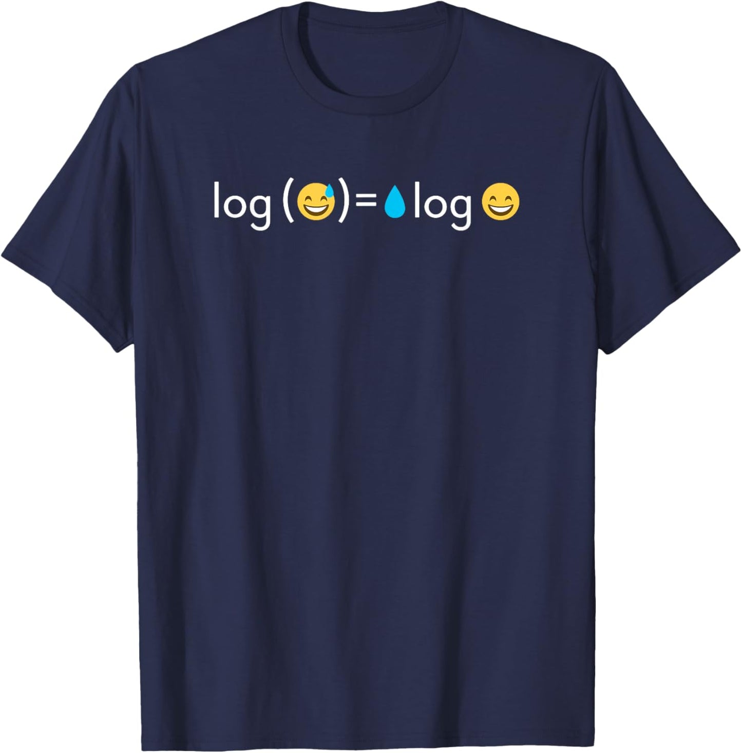 Funny Math Sweating Smile Face Emoticon for Math Teacher T-Shirt - T-Shirt | Navy