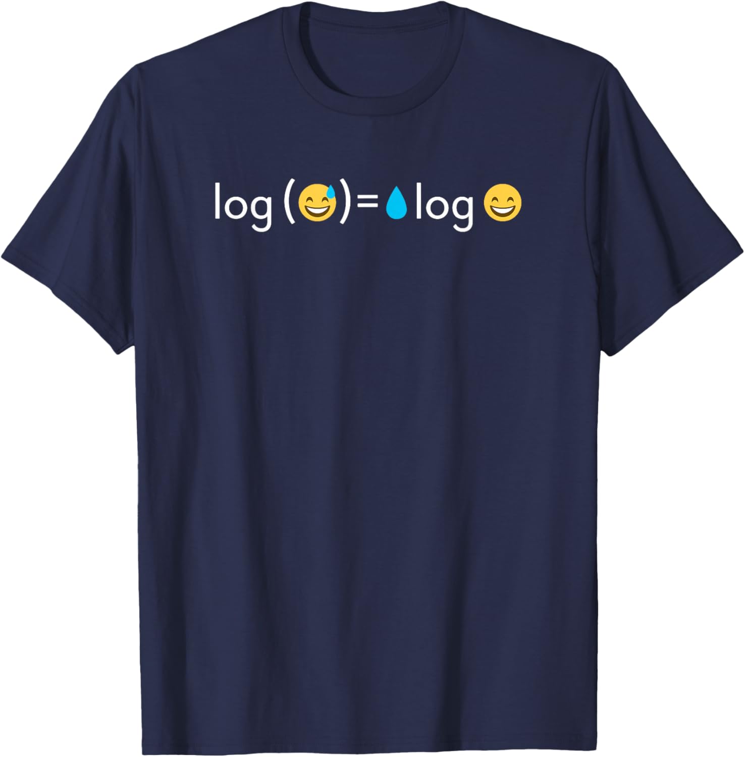 Funny Math Sweating Smile Face Emoticon for Math Teacher T-Shirt - T-Shirt | Navy