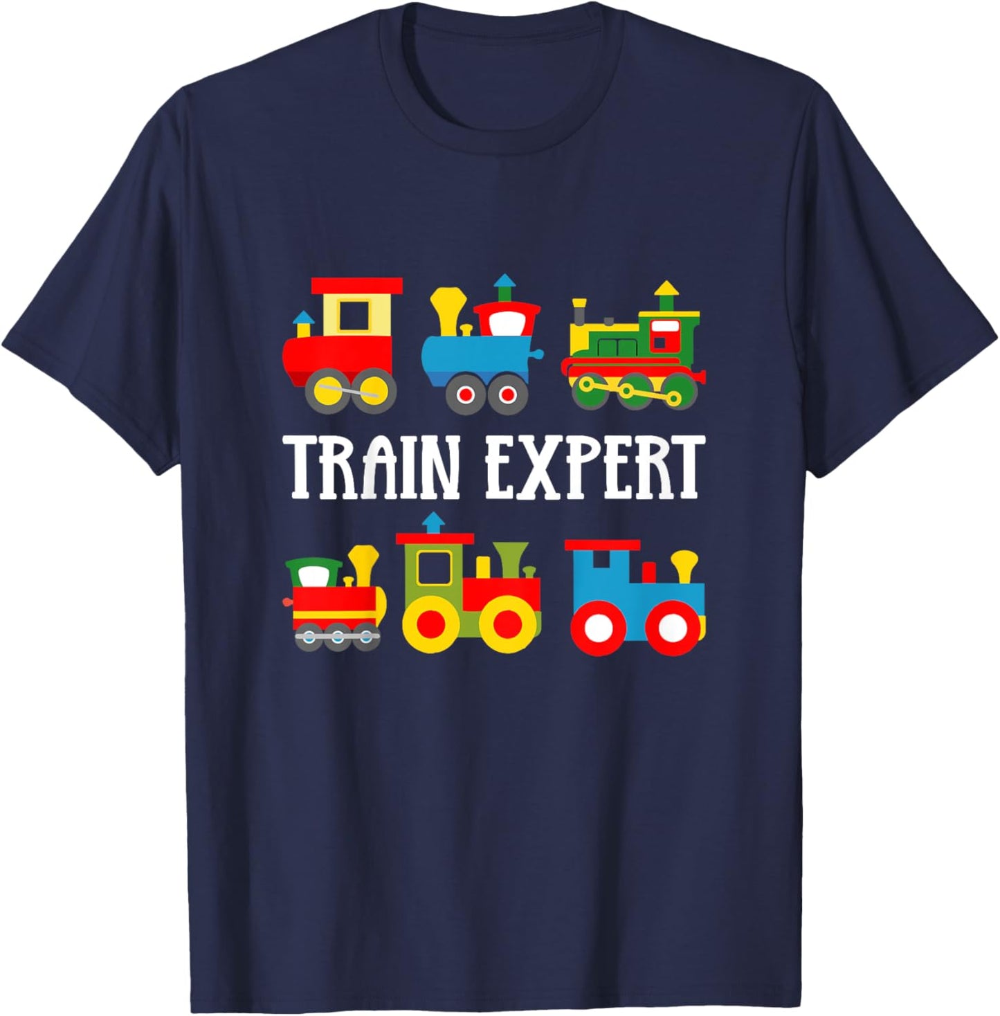 Trains Funny Boys Train Expert Kids T-Shirt - T-Shirt | Navy