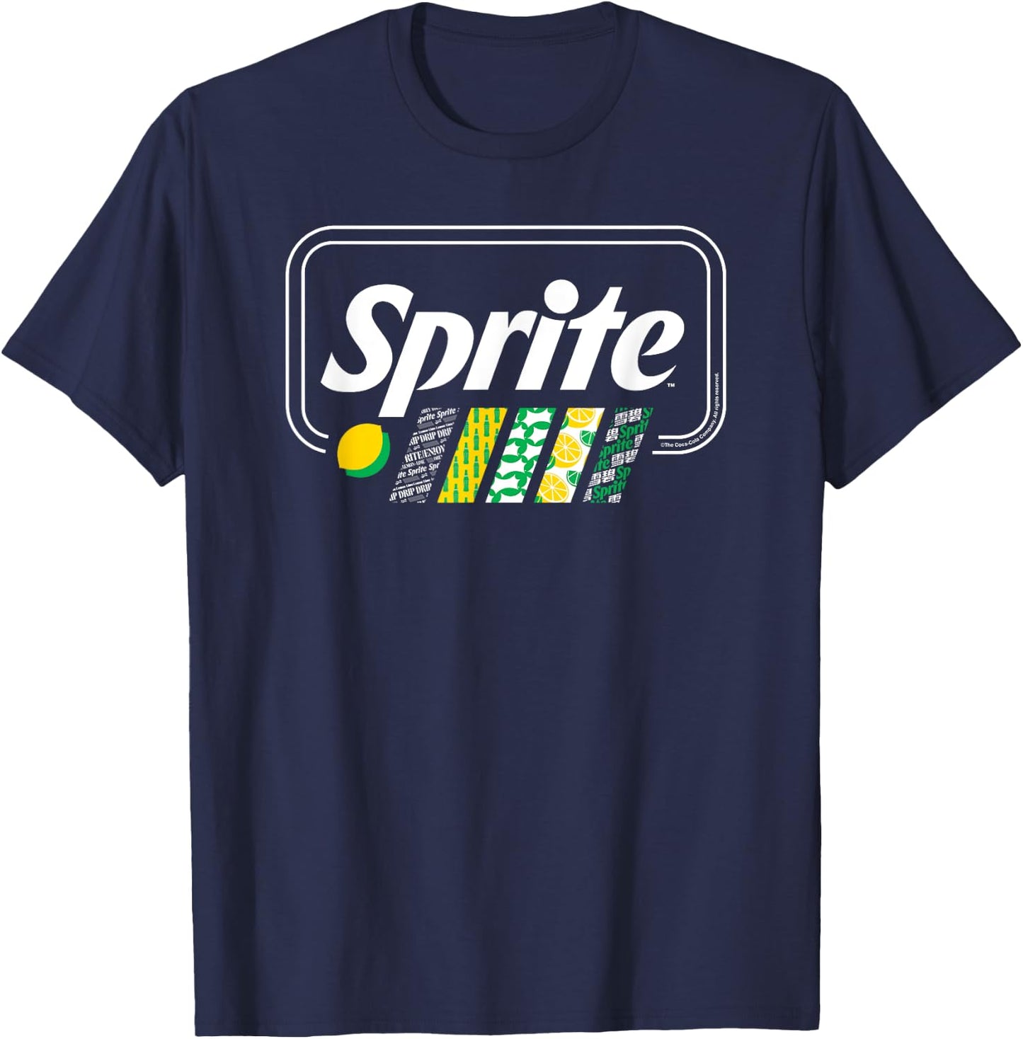 Coca-Cola - Sprite Pattern Stripes T-Shirt - T-Shirt | Navy