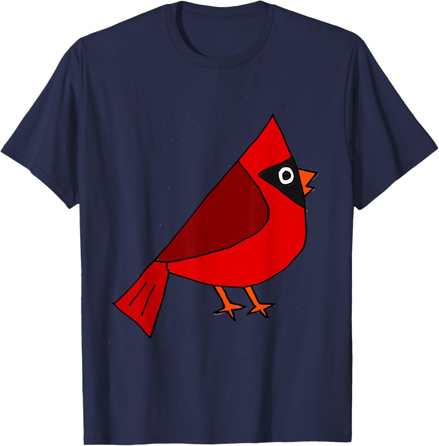 SmileteesBirds Cool Cardinal Red Bird Art T-Shirt - T-Shirt | Navy