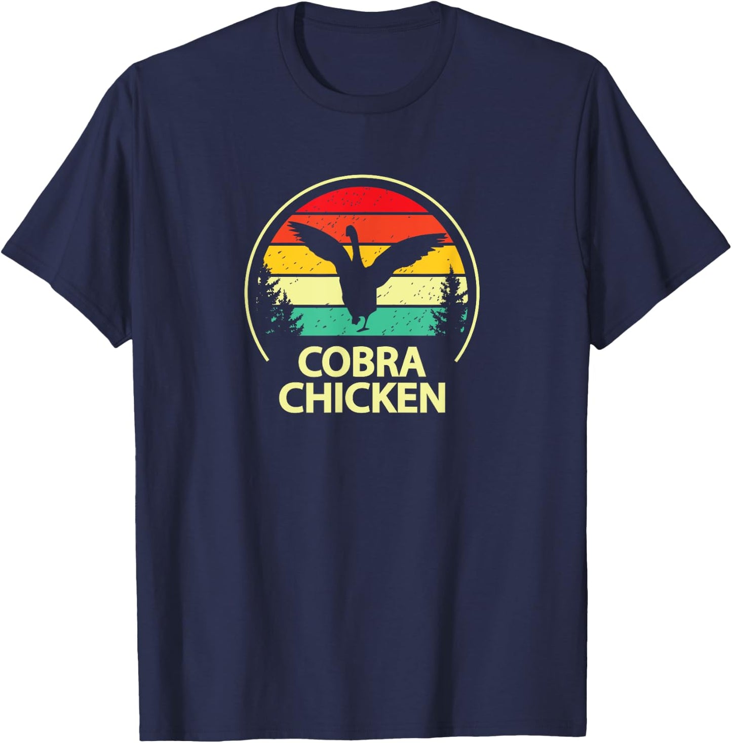 Funny Retro Vintage Cobra Chicken Goose Lover T-Shirt - T-Shirt | Navy