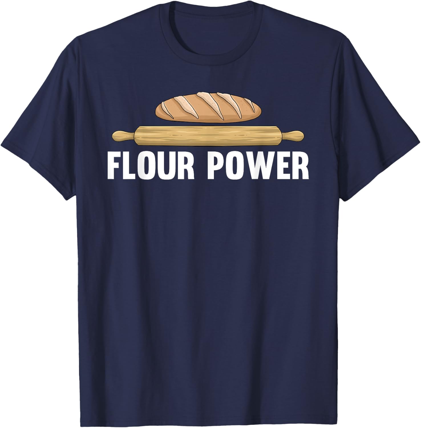 Funny Flour Baking Art For Baker Chef Men Women Baking Lover T-Shirt - T-Shirt | Navy
