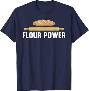 Funny Flour Baking Art For Baker Chef Men Women Baking Lover T-Shirt - T-Shirt | Navy