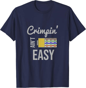 Crimpin Ain't Easy Rj45 Nerd Gift -Adults Black Small Short Sleeve T-Shirt - T-Shirt | Navy