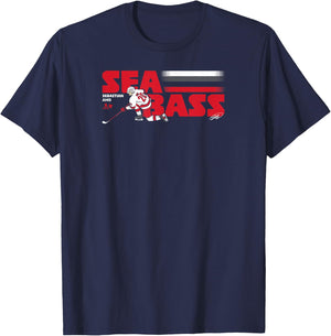 Sebastian Aho: Sea Bass - Carolina Hockey T-Shirt - T-Shirt | Navy