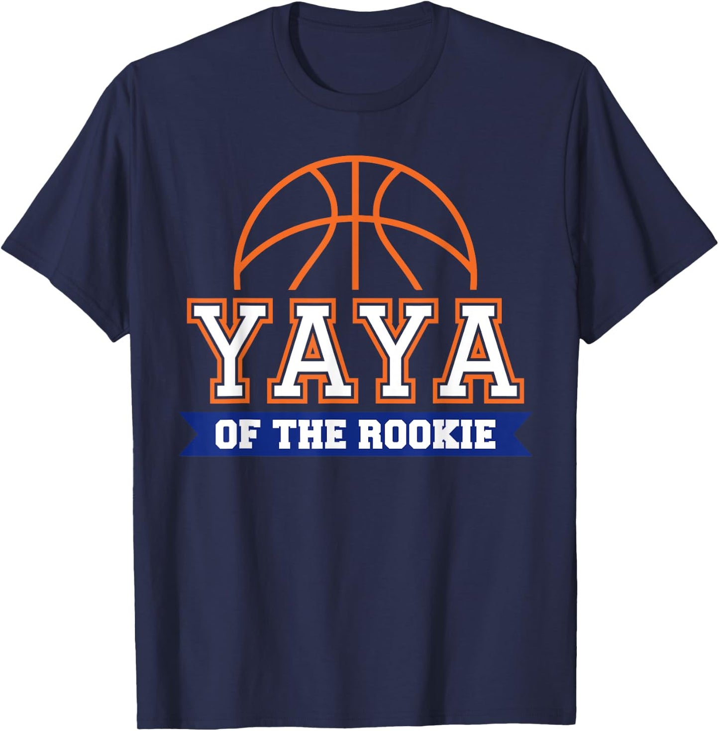 Yaya of Rookie 1st Birthday Basketball Theme Matching Party T-Shirt - T-Shirt | Navy