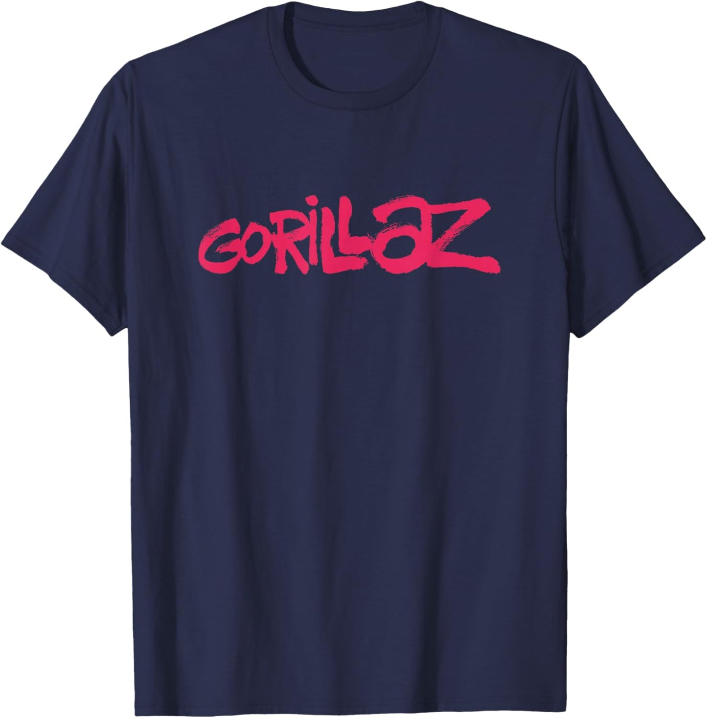 Gorillaz Brush Logo Pink T-Shirt - T-Shirt | Navy