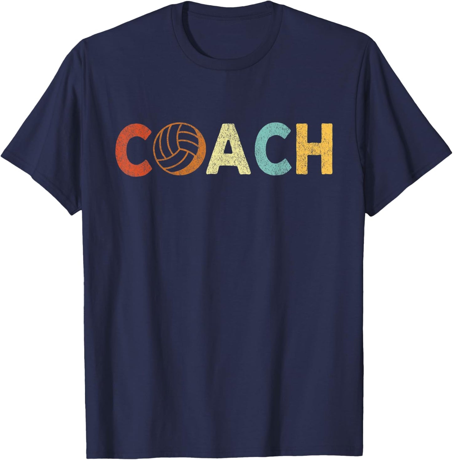 Vintage Volleyball Coach Volleyball Coaching Retro T-Shirt - T-Shirt | Navy
