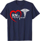Nurses Day Caduceus Nurse Week 2023 Heartbeat Medical RN T-Shirt - T-Shirt | Navy