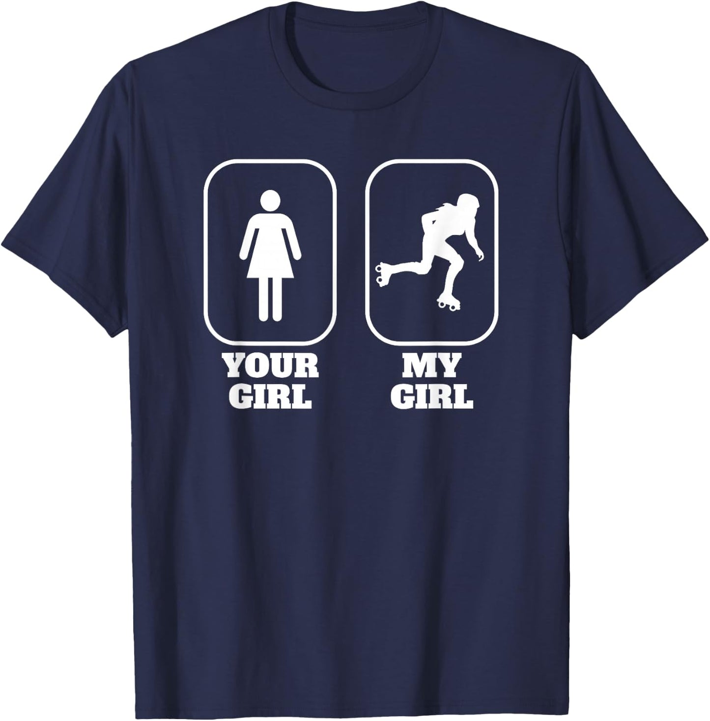 Roller Derby Girlfriend Boyfriend T-Shirt - T-Shirt | Navy