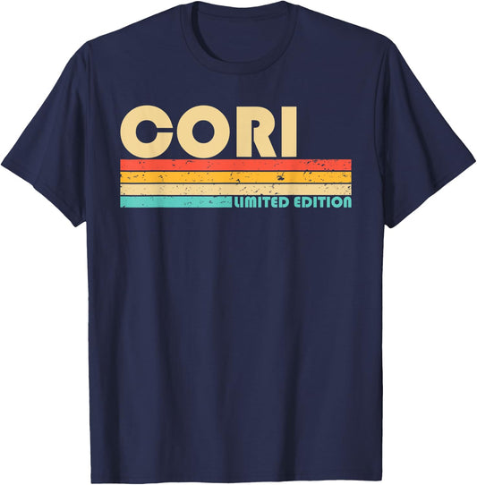 CORI Name Personalized Retro Vintage 80s 90s Birthday T-Shirt - T-Shirt | Navy