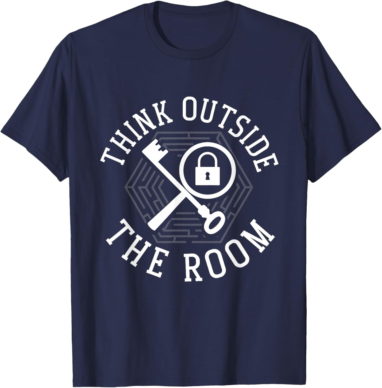 Escape Room Solving Mystery Think Outside The Room T-Shirt - T-Shirt | Navy