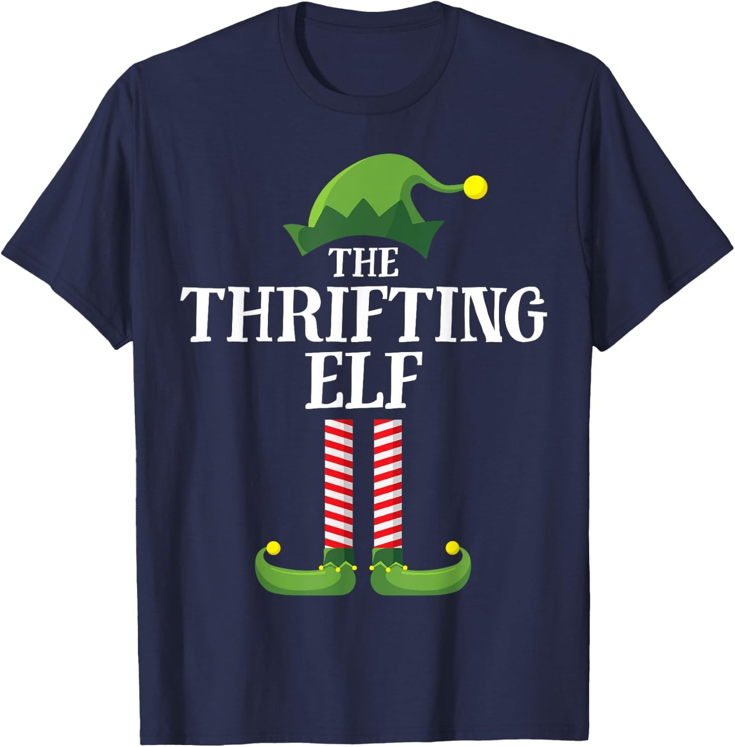 Thrifting Elf Matching Family Group Christmas Funny Elf T-Shirt - T-Shirt | Navy