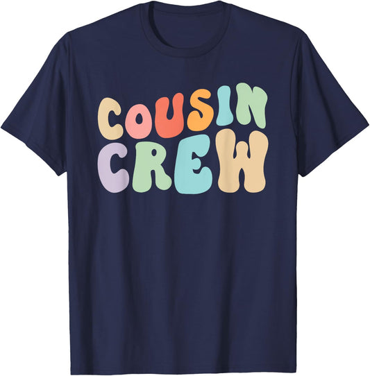 Vintage Cousin Crew Groovy Retro Design Family Matching Cool T-Shirt - T-Shirt | Navy