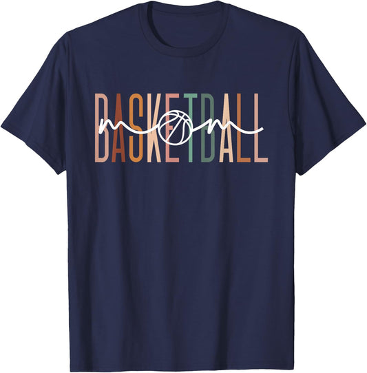 Basketball Mom Basketball Mama Cute Mom Life Basketball T-Shirt - T-Shirt | Navy