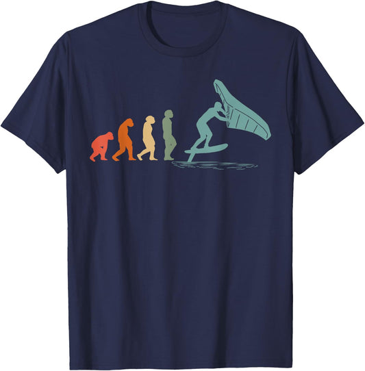 Wingfoil-Surfer Wingfoiling-Board Vintage Wing-Foiling T-Shirt - T-Shirt | Navy