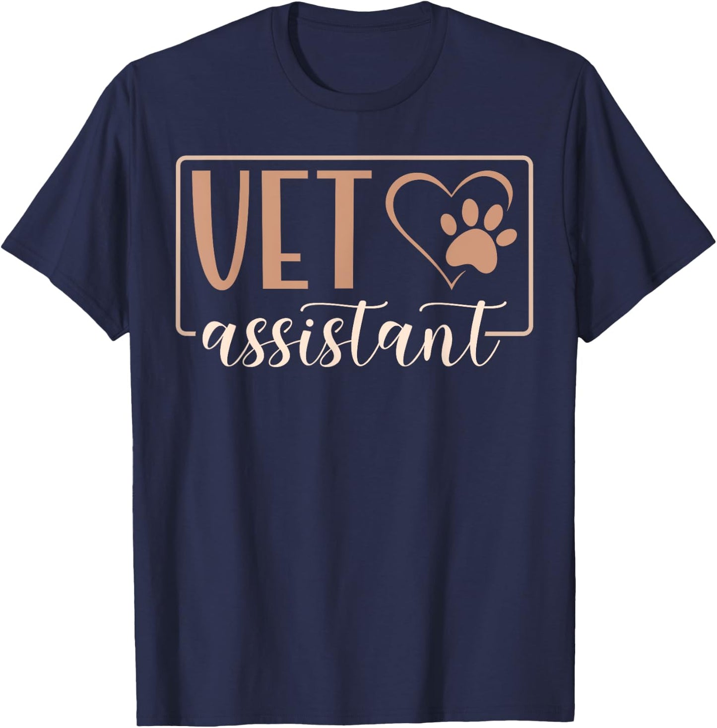 Cute Vet Assistant Heart Veterinary Assistant T-Shirt - T-Shirt | Navy