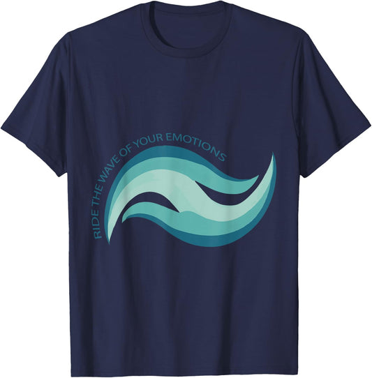 DBT Ride the Wave of your emotions mindfulness Therapy T-Shirt - T-Shirt | Navy