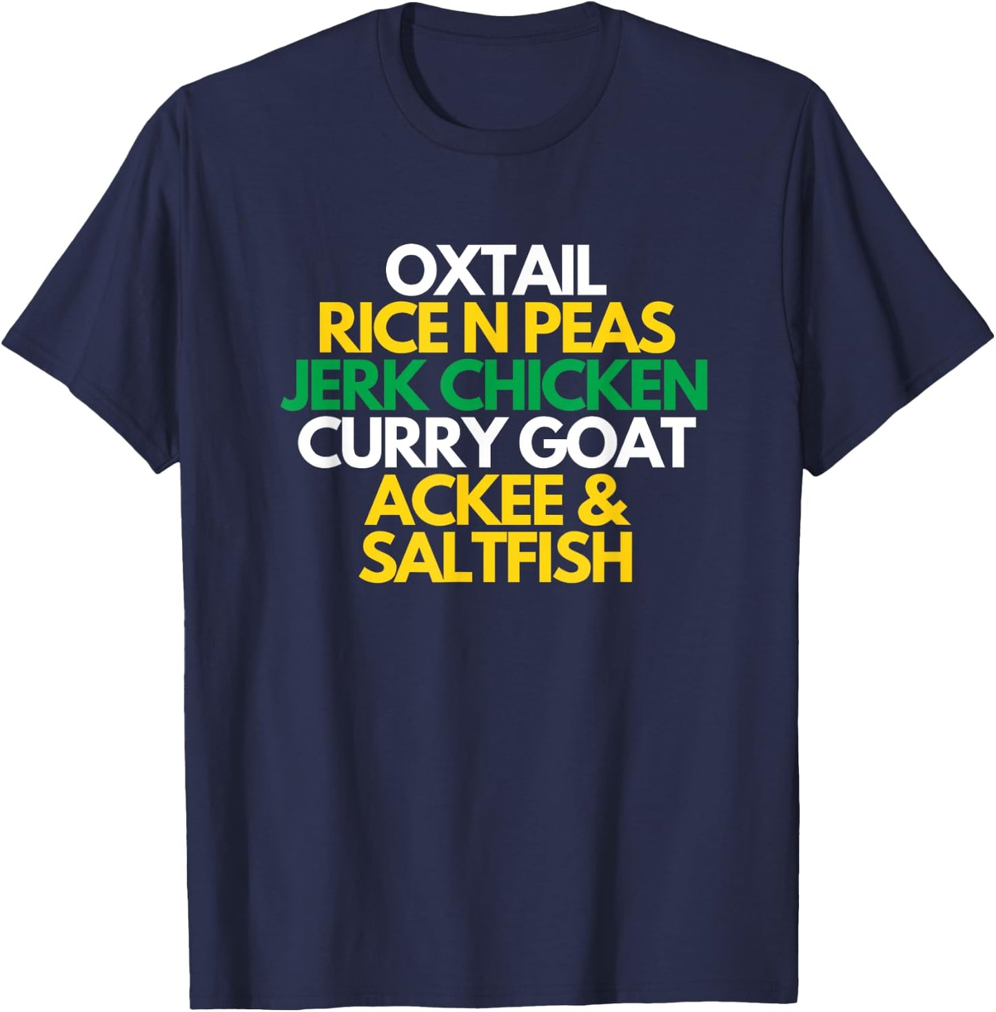 Jamaica Food Pride Jamaican Flag Funny Caribbean DNA T-Shirt - T-Shirt | Navy