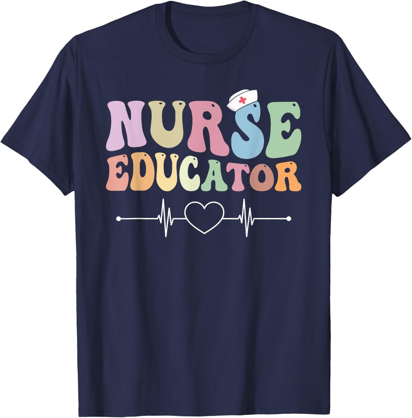 Groovy Certified Nurse Educator Nursing School Instructor T-Shirt - T-Shirt | Navy