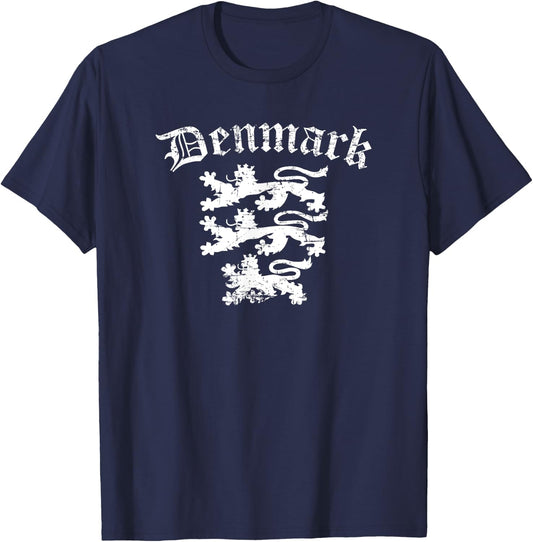 Denmark Lion Symbol Danish Pride T-Shirt - T-Shirt | Navy
