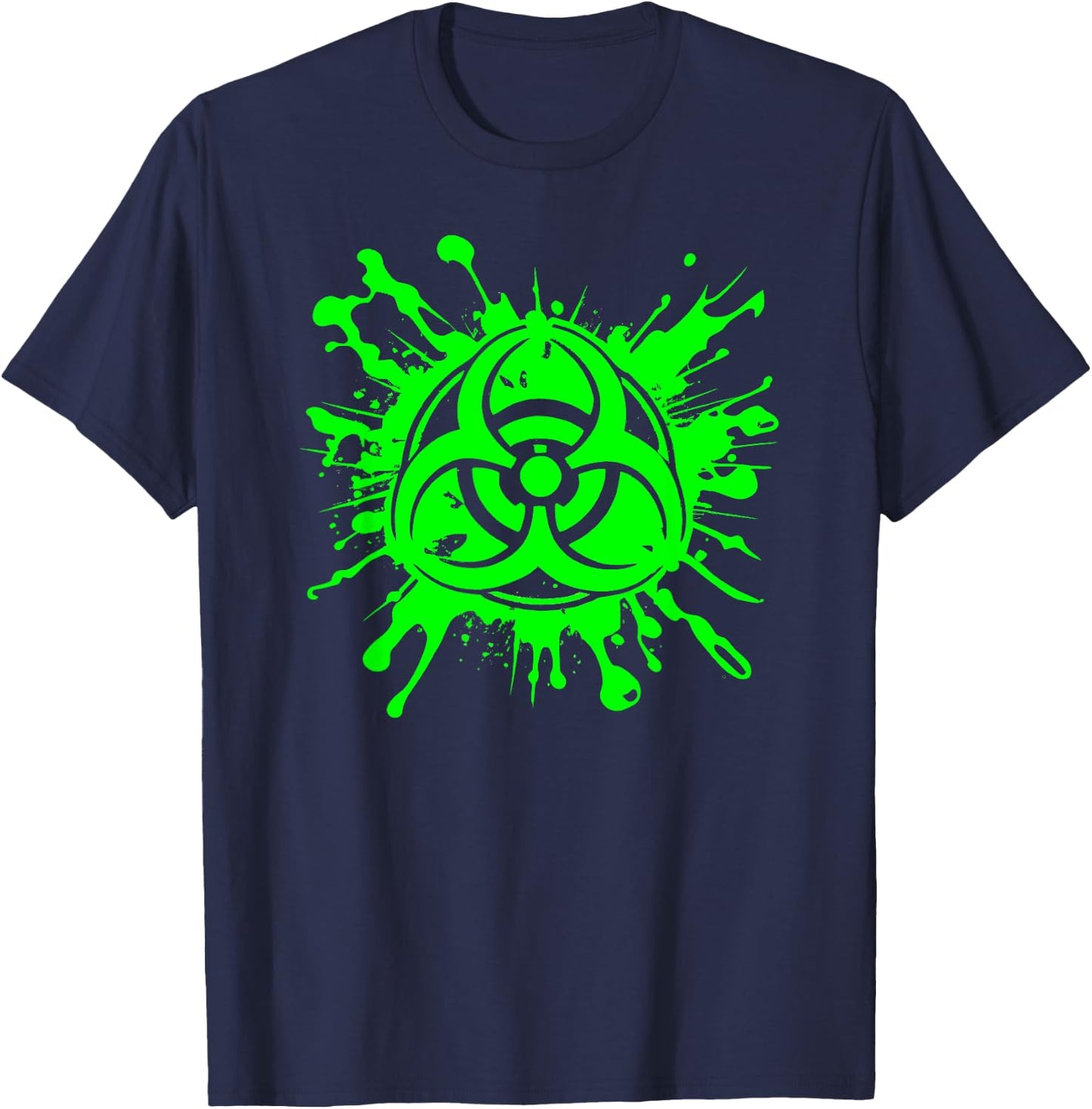 Green Radioactive Symbol Biohazard Symbol Radiation Nuclear T-Shirt - T-Shirt | Navy