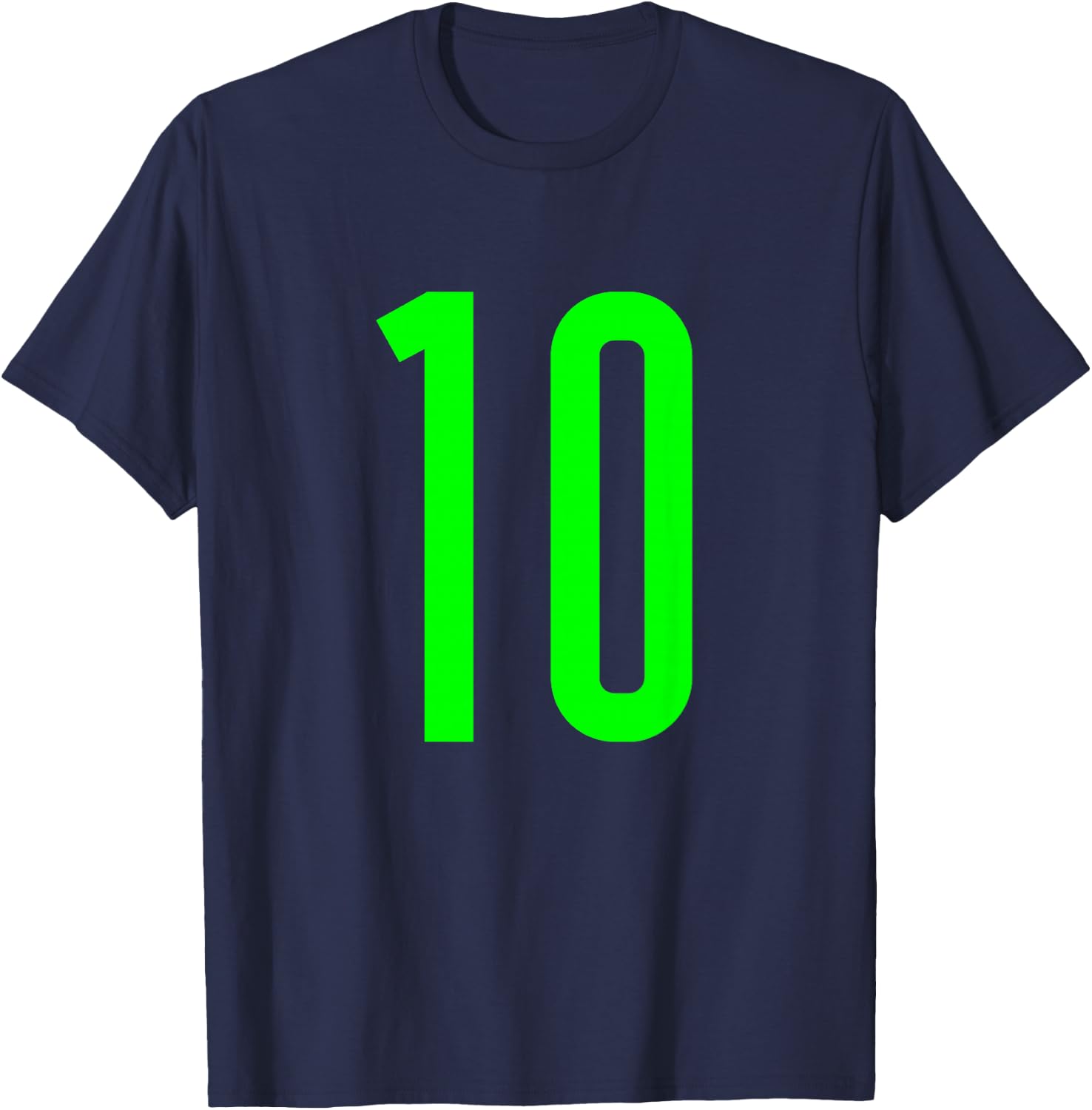 Green Sport Team Number #10 T-Shirt - T-Shirt | Navy